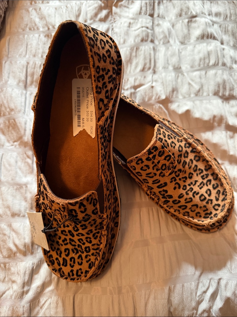Ariat Leopard Print Slip-On Loafers - Tan/Black